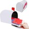 4E's Novelty Mini Valentine Mailbox – 5x3" Tin Mailbox for Kids, Cards, Candy & Classroom Favors – Cute DIY Craft Mailbox with Swinging Flag for Pretend Play, Notes, Gifts & Valentine’s Day Exchange